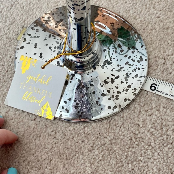 Platinum Silver Speckled Martini Glass Decor - Picture 6 of 8